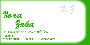 nora zaka business card